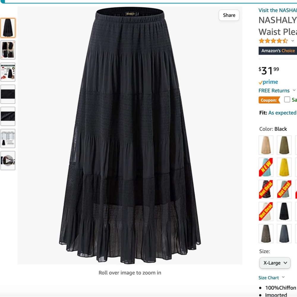NWT High Waisted Pleated Maxi Skirt